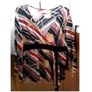 Vintage Retro Pattern Geometric Belt Strap Shirt